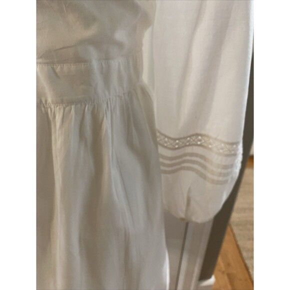 J Crew White Crochet V-Neck Pleated Cottage‎ Core Lined Dress - Size S - Picture 10 of 16